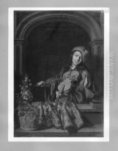 Geigenspieler am Fenster by Gerrit Dou