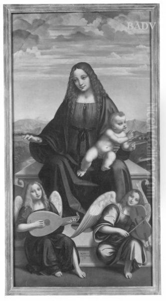 Anbetung, Triptychon, drei Teile, Madonna, Johannes, Paulus - view 1