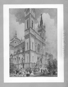 Alt-Lerchenfelder Kirche bei Wien by Rudolf von Alt