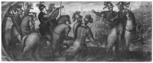 soldiers on horseback by Palma il Giovane