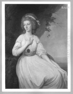 Weibliches Bildnis mit weissem Kleide, Kniestuck by Johann Baptist von Lampi the Elder