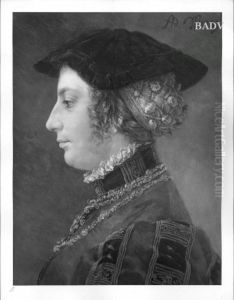 Brustbild einer Frau in Renaissancetracht Brustbild einer Frau in Renaissancetracht