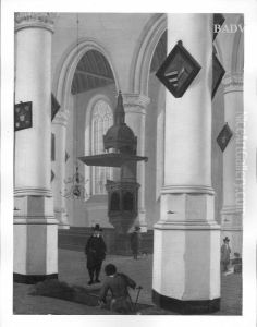 Kircheninneres mit Staffage