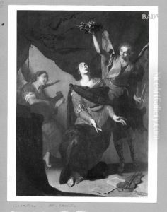 Heilige Caecilie mit zwei Engeln by Bernardo Cavallino