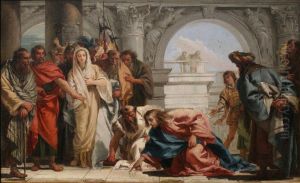 Christ and the woman who has committed adultery by Giovanni Domenico Tiepolo