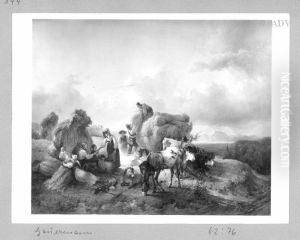 Corn - harvest by Friedrich Gauermann