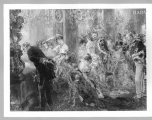 "In the white hall" sosiety by Adolph von Menzel