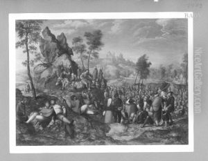 St. John Baptist Preaching in a landscape by Jan Sanders Van Hemessen