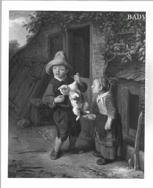 Kinder mit Katze (Die bestrafte Katze) - view 1