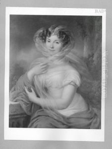 Damenportrat in Weiss und Blau by Johann Baptist von Lampi the Elder