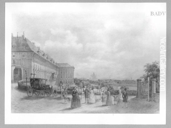 Die Hofburg und Wien mit Staffage - view 1