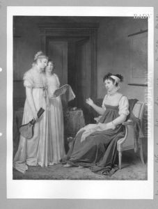 Bildnis der Latitia Bonaparte mit Ihren zwei Tochtern by Marguerite Gerard