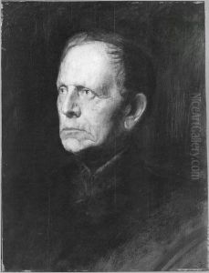 Portrait of Moltke (head) by Lenbach Franz Von