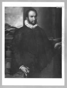 Portrait of a gentleman, 3/4 length by Francesco Salviati