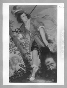 David mit dem Haupte des Goliath by Bernardo Strozzi