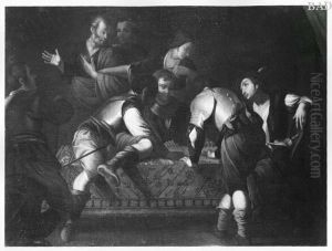 St. Petrus denial between the guardsmen by Bernardo Cavallino