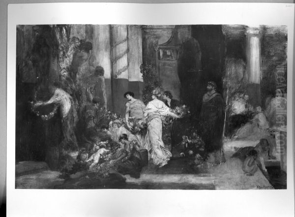 Antic scene (oil sketch) - view 1