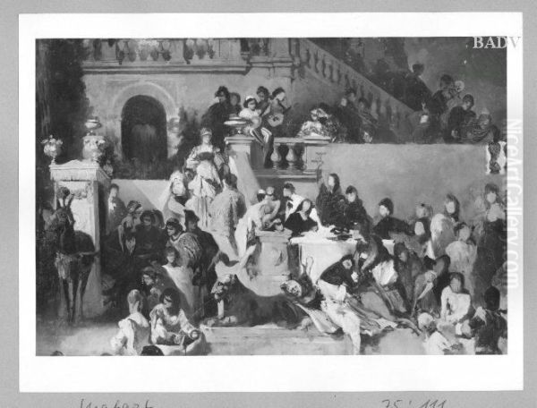sketch for a party-scene - view 1