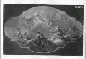 sketch for a plafond - painting by Gaspare Diziani