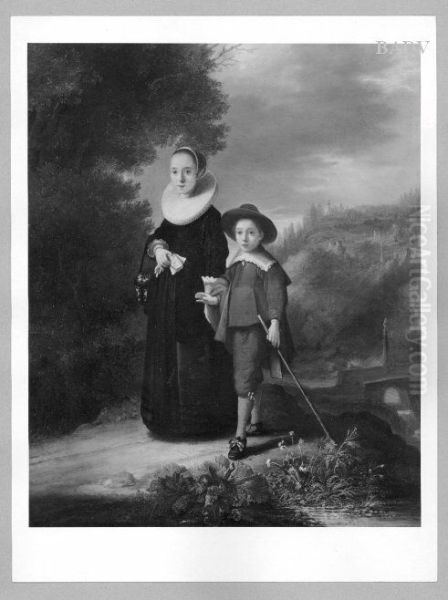 portrait of a lady and a boy - view 1