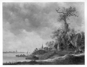 Landscape with the town of Rhenen by Jan van Goyen