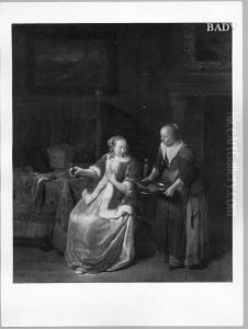 Dame mit Dienerin by Quirijn van Brekelenkam