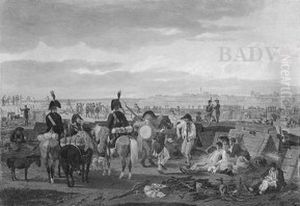 Camp of soldiers near a river by Wilhelm von Kobell (1766-1853)