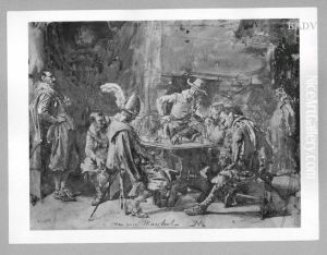 Landsknechte um einen Tisch by Jean-Louis-Ernest Meissonier