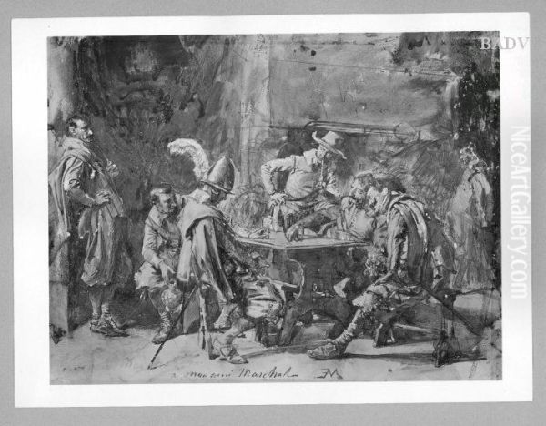 Playing soldiers, seven figures - view 1
