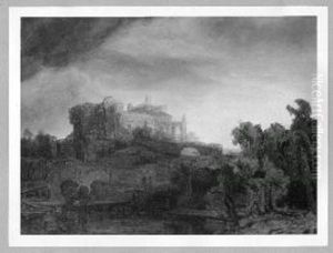 Landschaft mit Schlossruine