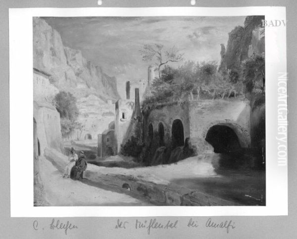Muhlental bei Amalfi mit Kapuziner und Bauer - view 1