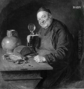Monk with beer and food by Eduard Von Grutzner