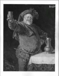Falstaff zutrinkend by Eduard Von Grutzner