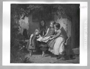 Girls reading by Rudolf Hirth Du Frenes