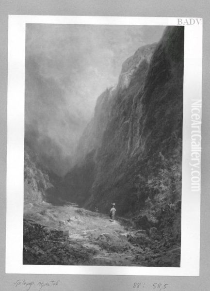 Berglandschaft mit Sennerin - view 1