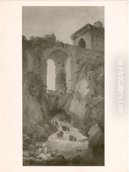 Landschaft mit Brucke und Staffage - view 1