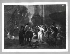 Scene in an Italian street by Hendrik Verschuring
