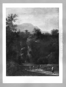 a pond in the mountains by Frederik de Moucheron