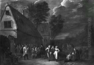Bauernszene vor einem Wirtshaus by David Teniers the Younger