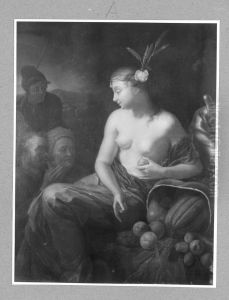 pomona and 3 peasants by Godfried Schalcken