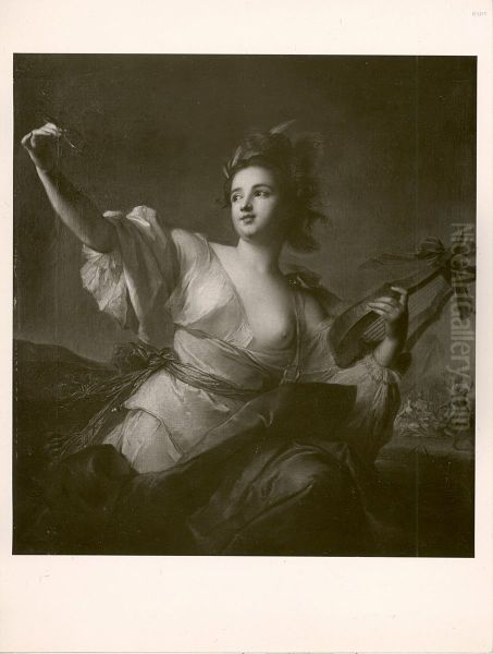 Weibliche Figur mit Harfe (Muse mit Lyra) - view 1