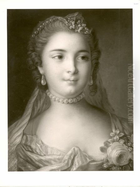 Rokoko-Portrat einer jungen Dame mit Perlenschmuck (Brustbild) - view 1