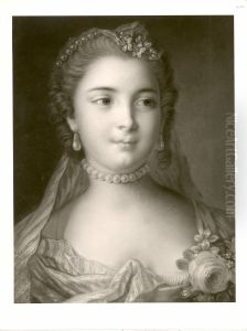 Rokoko-Portrat einer jungen Dame mit Perlenschmuck (Brustbild) by Francois Boucher