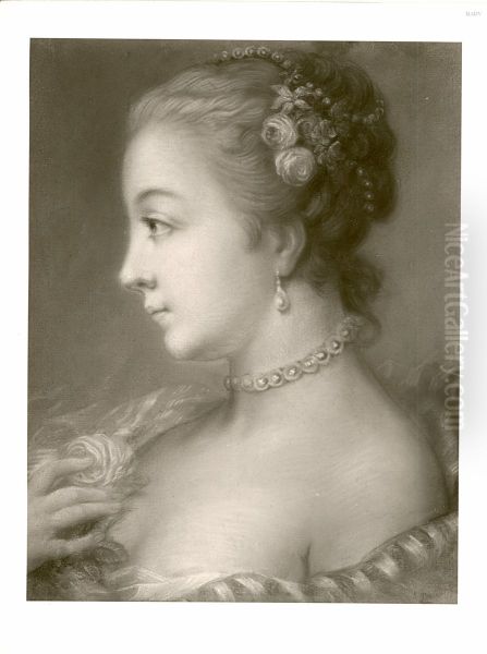 Rokoko-Portrat einer jungen Dame mit Perlenschmuck - view 1