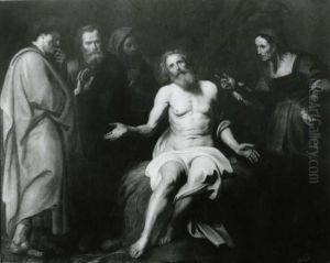 Job seated on a dunghill between his wife and his three friends (Job 1-42) by (studio of) Rubens, Peter Paul