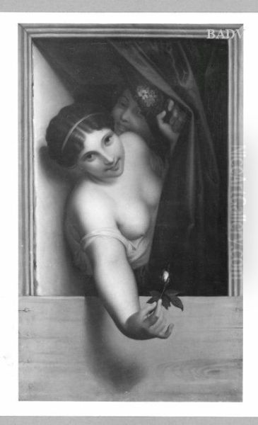 2 girls at a window - view 1