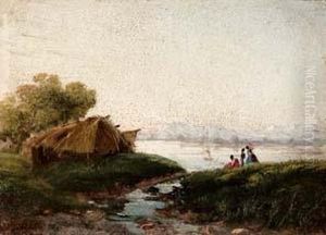 Sul Lago - 1874 by Giuseppe Camino