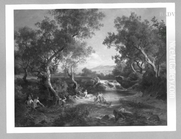 bathing centaurs + men - view 1