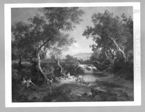 bathing centaurs + men by Friedrich, the younger Preller