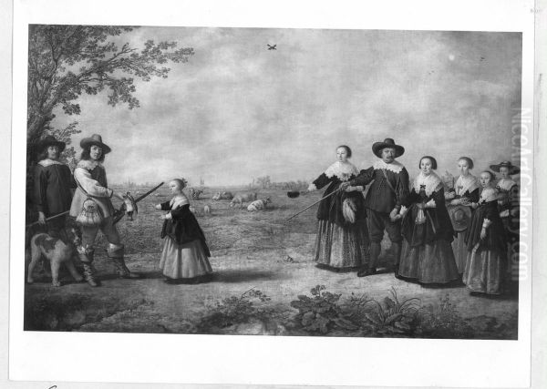 Hollandisches Familienbild in einer Landschaft - view 1